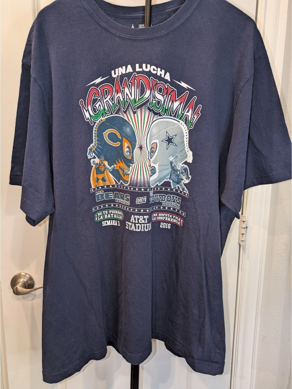 Dallas Cowboys Chicago Bears 2016 Lucha Libre Graphic T Shirt 2XL